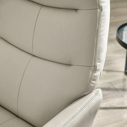 Priya Fabric Recliner Chair And Stool In Grey