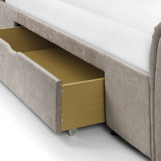 Ravello Chenille Fabric Storage Super King Size Bed With 2 Drawers In Mink