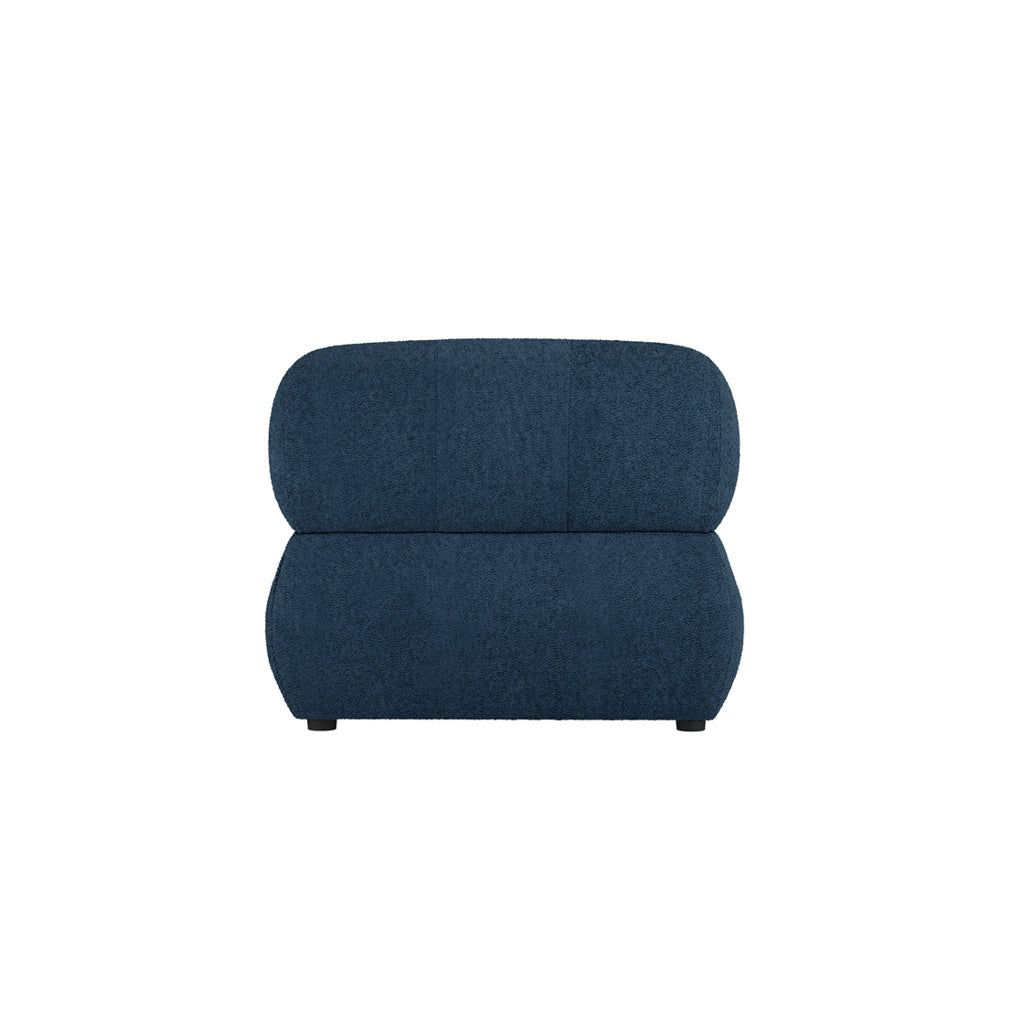Reese Boucle Fabric Accent Chair In Midnight Blue