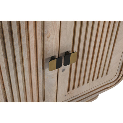Hudson Carved Mango Wood Mini Sideboard With 2 Doors In Natural Oak