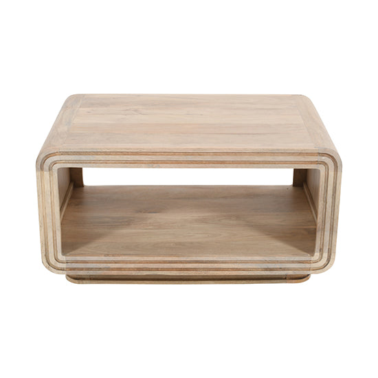 Hudson Carved Mango Wood Coffee Table In Natural Oak