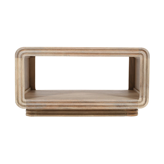 Hudson Carved Mango Wood Coffee Table In Natural Oak