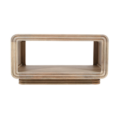 Hudson Carved Mango Wood Coffee Table In Natural Oak