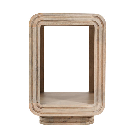 Hudson Carved Mango Wood Side Table In Natural Oak