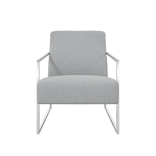 Ritz Tweed Fabric Amrchair in Dove Grey With Silver Metal Frame