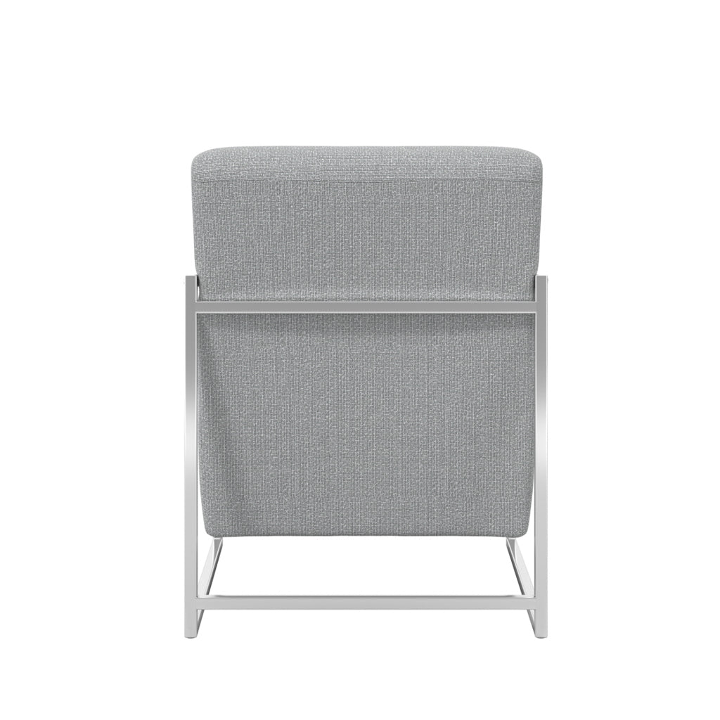 Ritz Tweed Fabric Amrchair in Dove Grey With Silver Metal Frame
