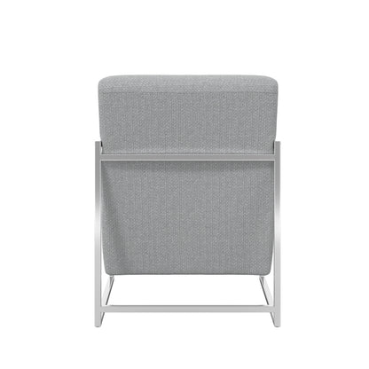 Ritz Tweed Fabric Amrchair in Dove Grey With Silver Metal Frame