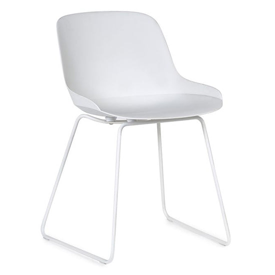 Rocco White Plastic Dining Chairs In Pair