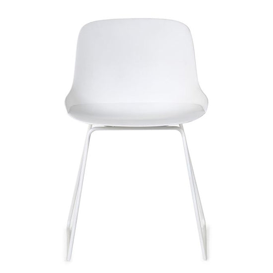 Rocco White Plastic Dining Chairs In Pair