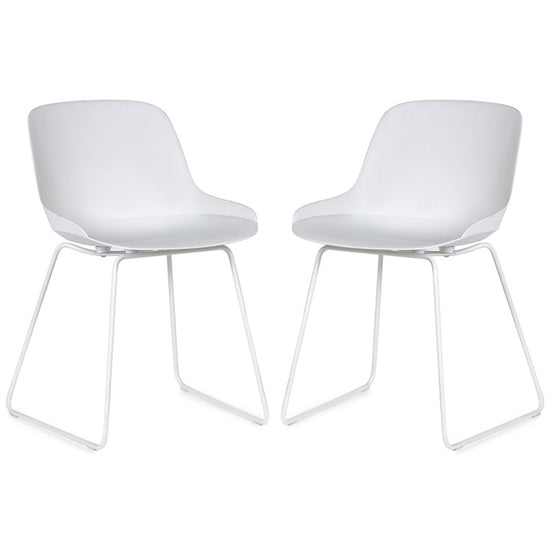 Rocco White Plastic Dining Chairs In Pair
