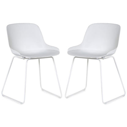 Rocco White Plastic Dining Chairs In Pair