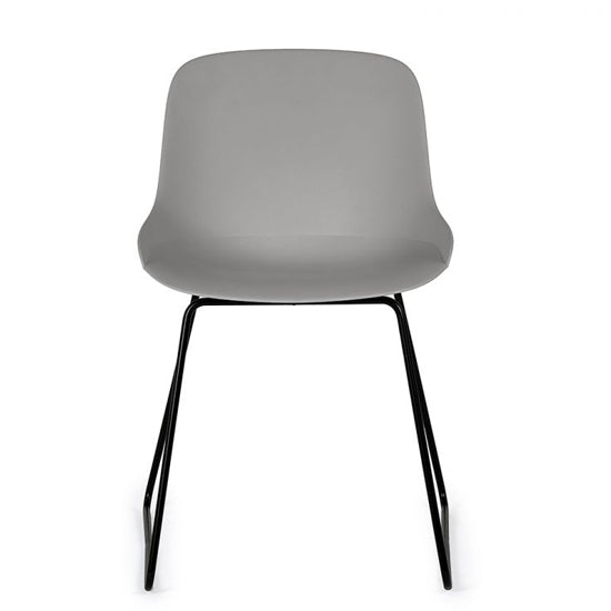 Rocco Plastic Dining Chair In Light Grey