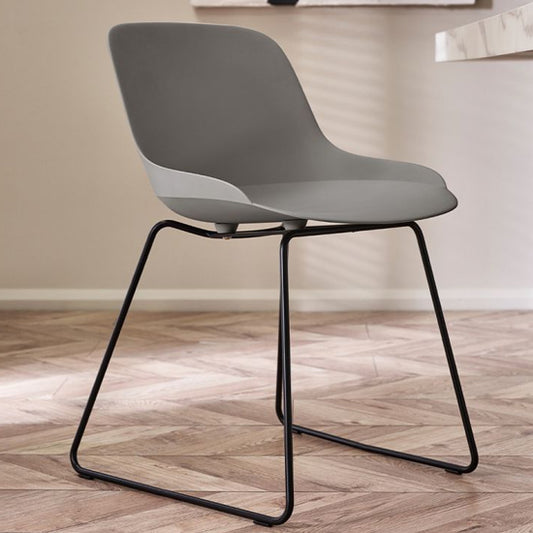 Rocco Plastic Dining Chair In Light Grey