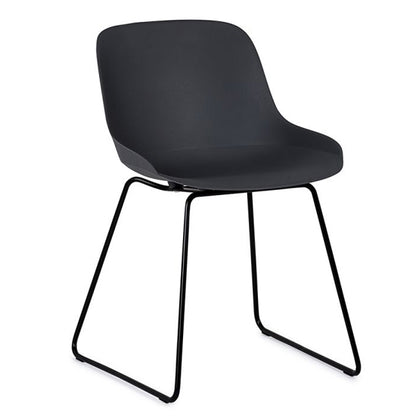Rocco Dark Grey Plastic Dining Chairs In Pair
