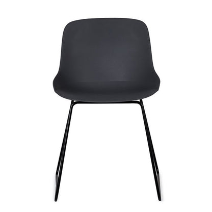 Rocco Dark Grey Plastic Dining Chairs In Pair