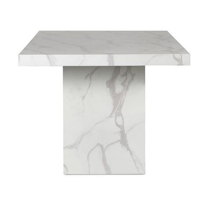 Rome Wooden Dining Table In White Marble Effect