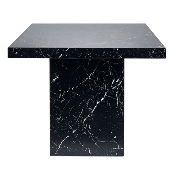 Rome Wooden Dining Table In Black Marble Effect