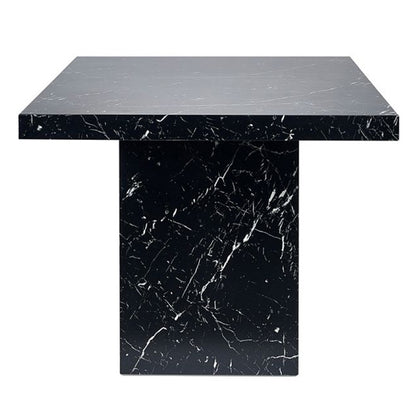 Rome Wooden Dining Table In Black Marble Effect