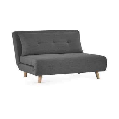 Rowan Fabric Single Sofa Bed In Mid Grey