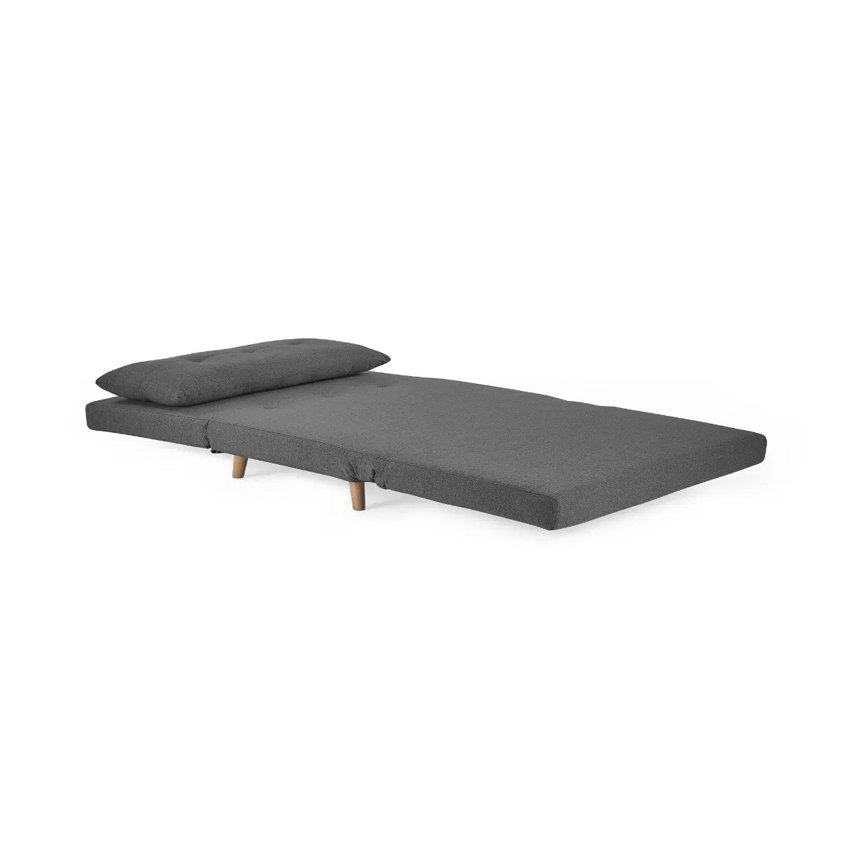 Rowan Fabric Single Sofa Bed In Mid Grey