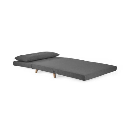 Rowan Fabric Single Sofa Bed In Mid Grey