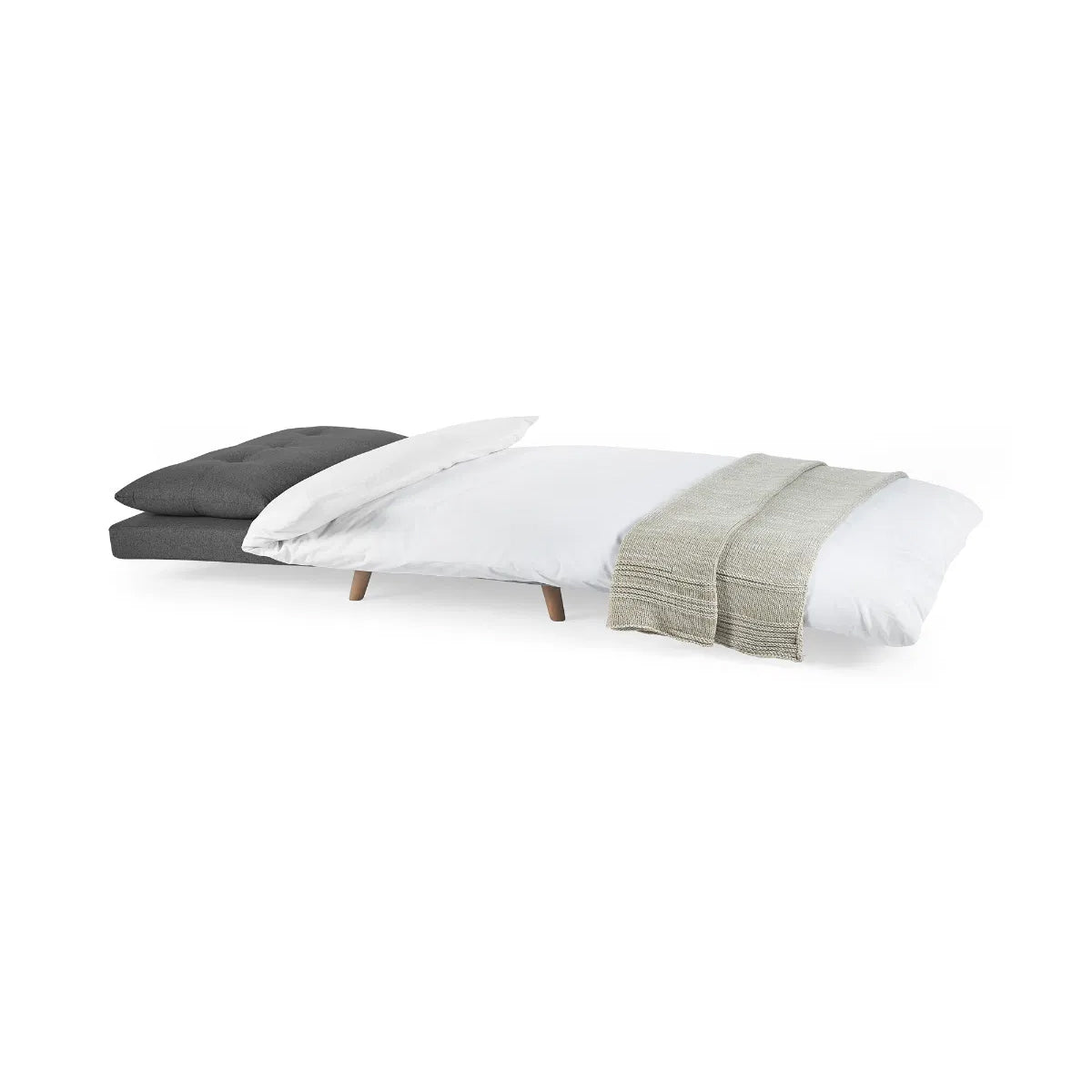 Rowan Fabric Single Sofa Bed In Mid Grey