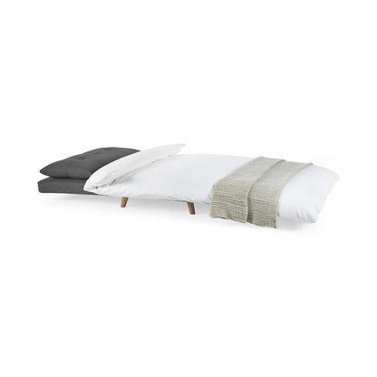 Rowan Fabric Single Sofa Bed In Mid Grey