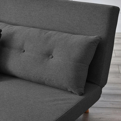 Rowan Fabric Single Sofa Bed In Mid Grey