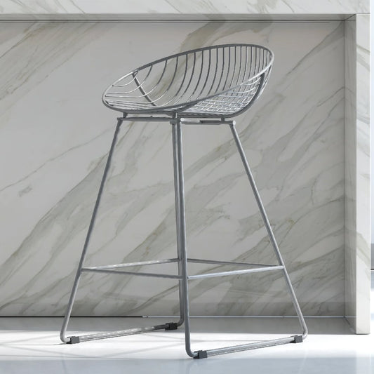 Ellis Metal Bar Chair In Grey
