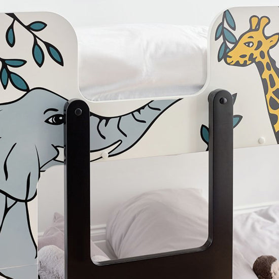 Safari Wooden Bunk Bed In Safari Theme Print