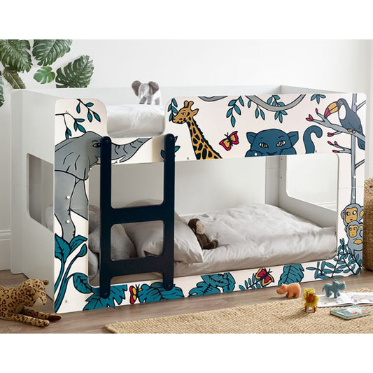 Safari Wooden Bunk Bed In Safari Theme Print