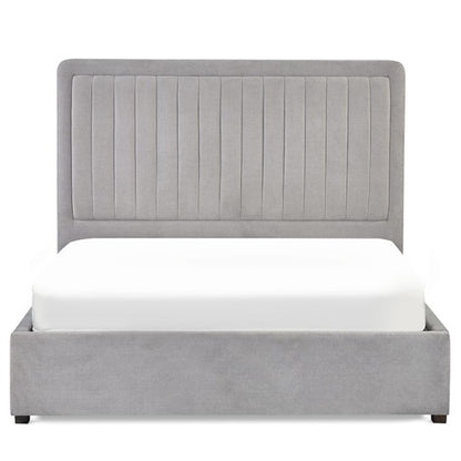 Savannah Fabric King Size Bed With Drawer In Grey