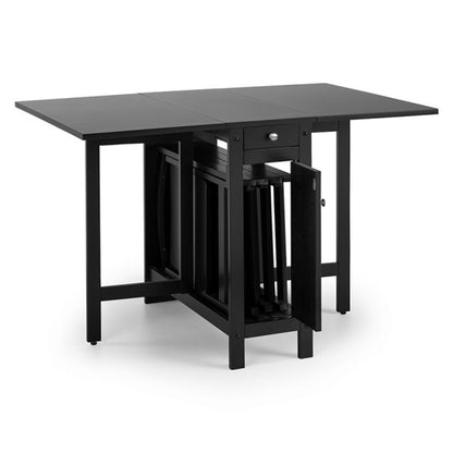 Savoy Wooden Dining Table With 4 Chairs In Black
