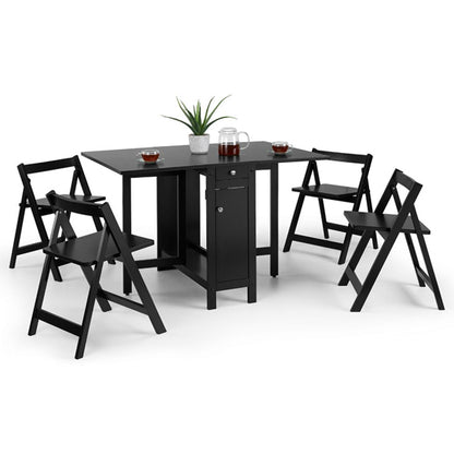 Savoy Wooden Dining Table With 4 Chairs In Black
