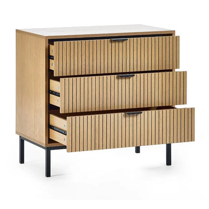 Sia Wooden Chest Of 3 Drawers In Oak