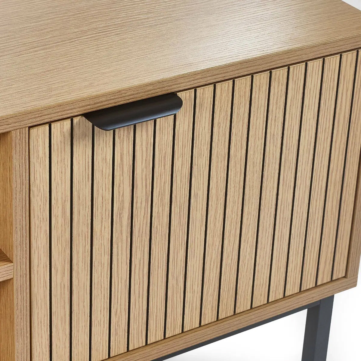 Sia Wooden TV Stand With 2 Doors In Oak