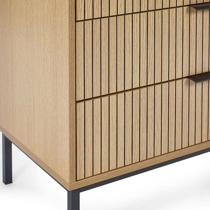 Sia Tall Wooden Chest Of 5 Drawers In Oak