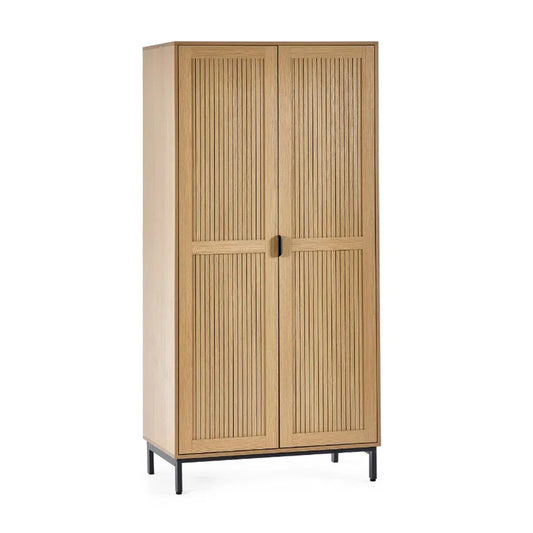 Sia Wooden Wardrobe With 2 Doors In Oak