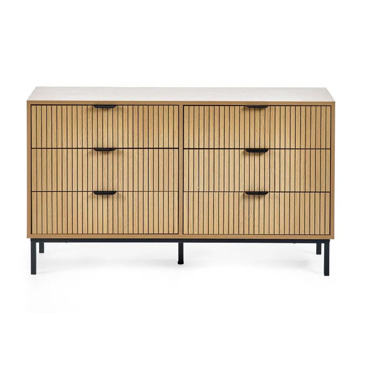 Sia Wide Wooden Chest Of 6 Drawers In Oak