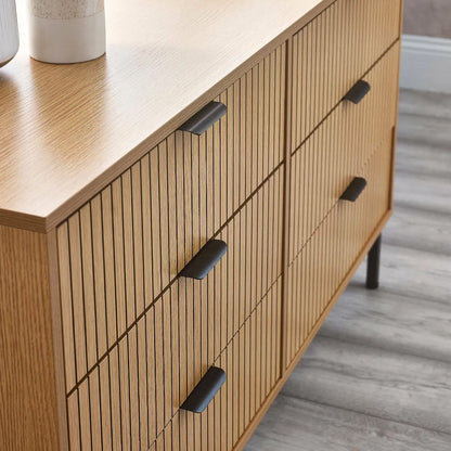 Sia Wide Wooden Chest Of 6 Drawers In Oak