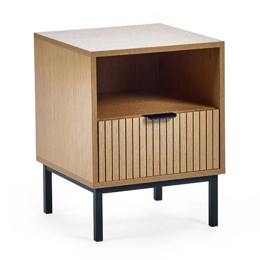 Sia Wooden Side Table With 1 Drawer In Oak
