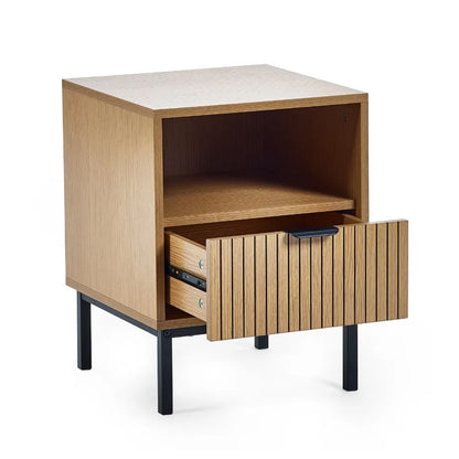 Sia Wooden Side Table With 1 Drawer In Oak