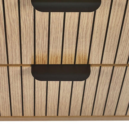 Sia Wooden Bedside Cabinet With 2 Drawers In Oak