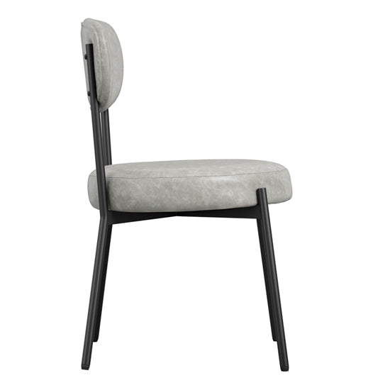 Smith Faux Leather Dining Chair In Graphite