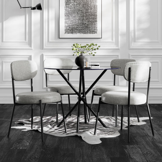 Smith Faux Leather Dining Chair In Graphite