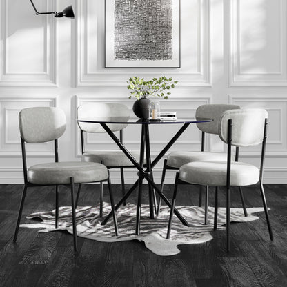 Smith Faux Leather Dining Chair In Graphite