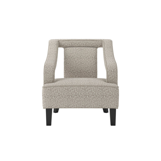 Sofia Textured Fabric Armchair In Beige With Matte Black Legs