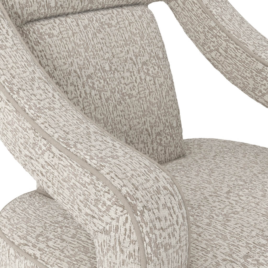 Sofia Textured Fabric Armchair In Beige With Matte Black Legs