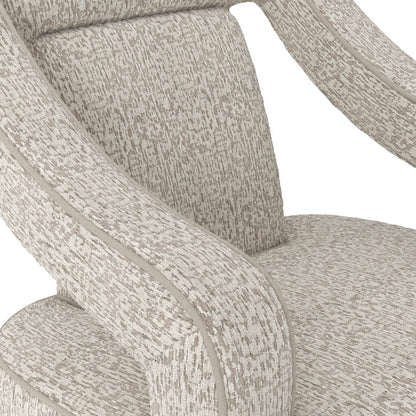 Sofia Textured Fabric Armchair In Beige With Matte Black Legs