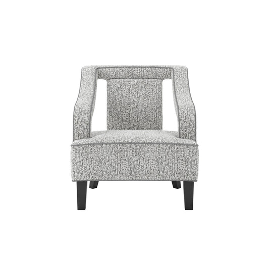 Sofia Textured Fabric Armchair In Elephant With Matte Black Legs